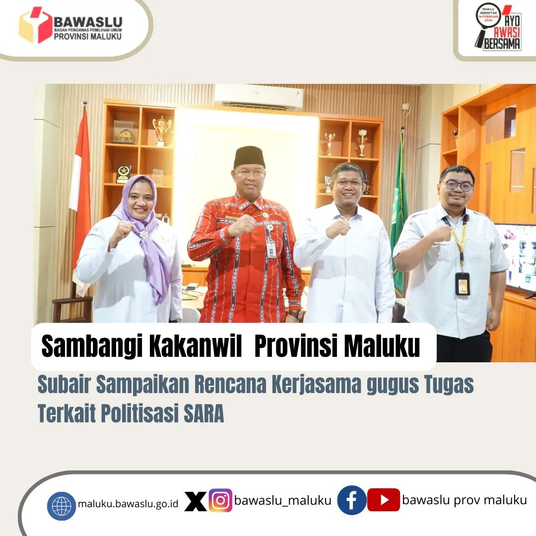 Bentuk Gugus Tugas Pengawasan Politisasi SARA, Bawaslu Sambangi Kanwil Kemenag