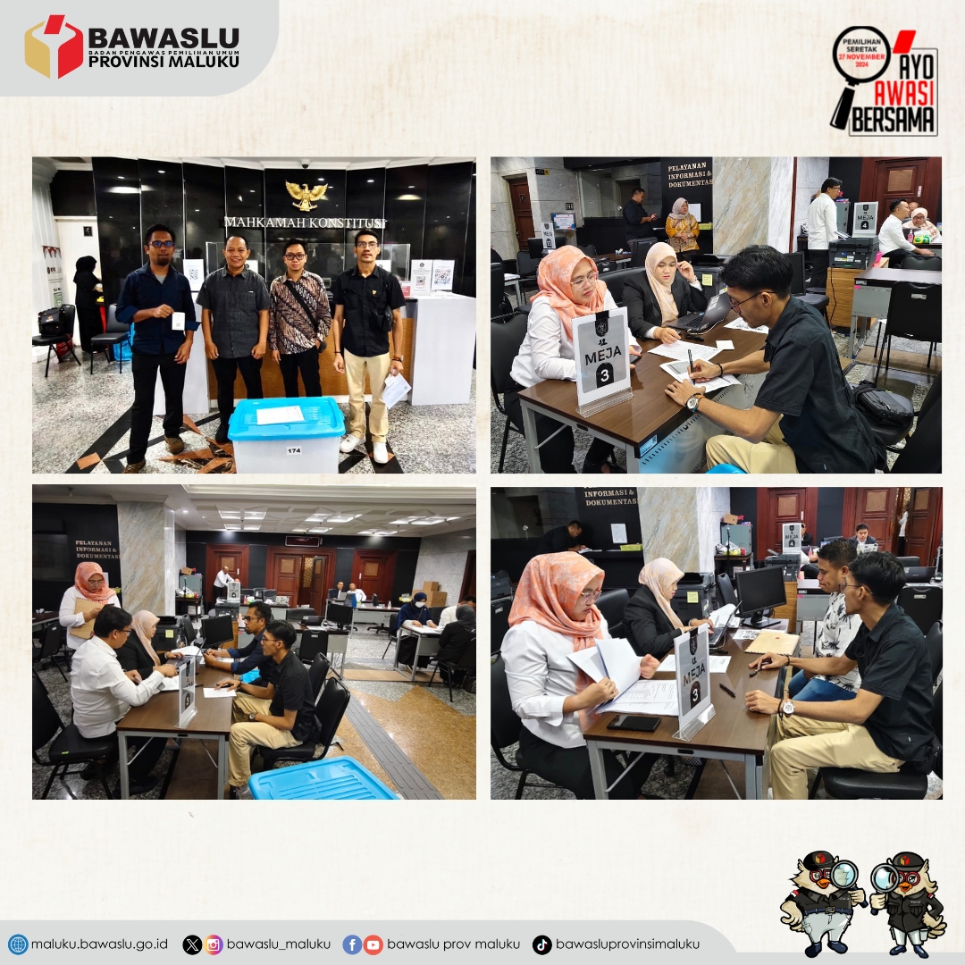 Sampaikan Keterangan Tertulis dan Alat Bukti di MK, Bawaslu Kabupaten Kota di Maluku Siap Jalani Sidang Pemeriksaan