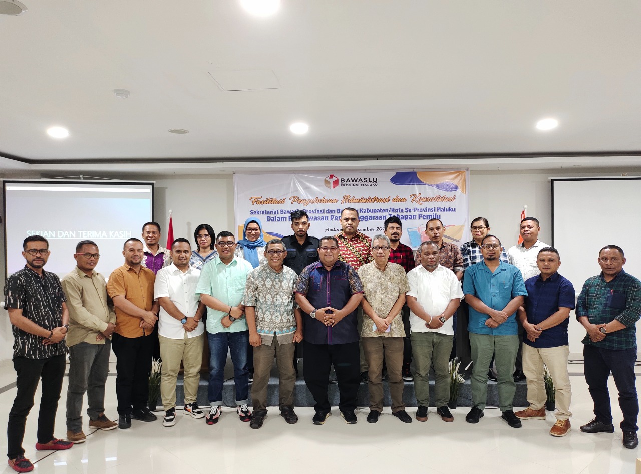 Perkuat Pengelolaan Administrasi di Kabupaten dan Kota, Bawaslu Maluku Helat Rapat Fasilitasi Pengelolaan Adminstrasi dan Konsolidasi