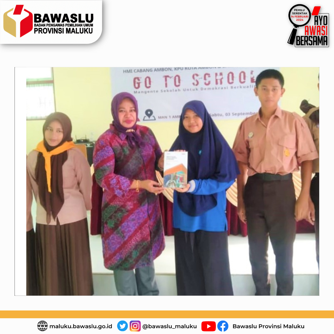 Kunjungi MAN 1 Ambon, Bawaslu Maluku Berikan Pendidikan Politik Kepada Pemilih Pemula Sebagai Pengawas Partisipatif