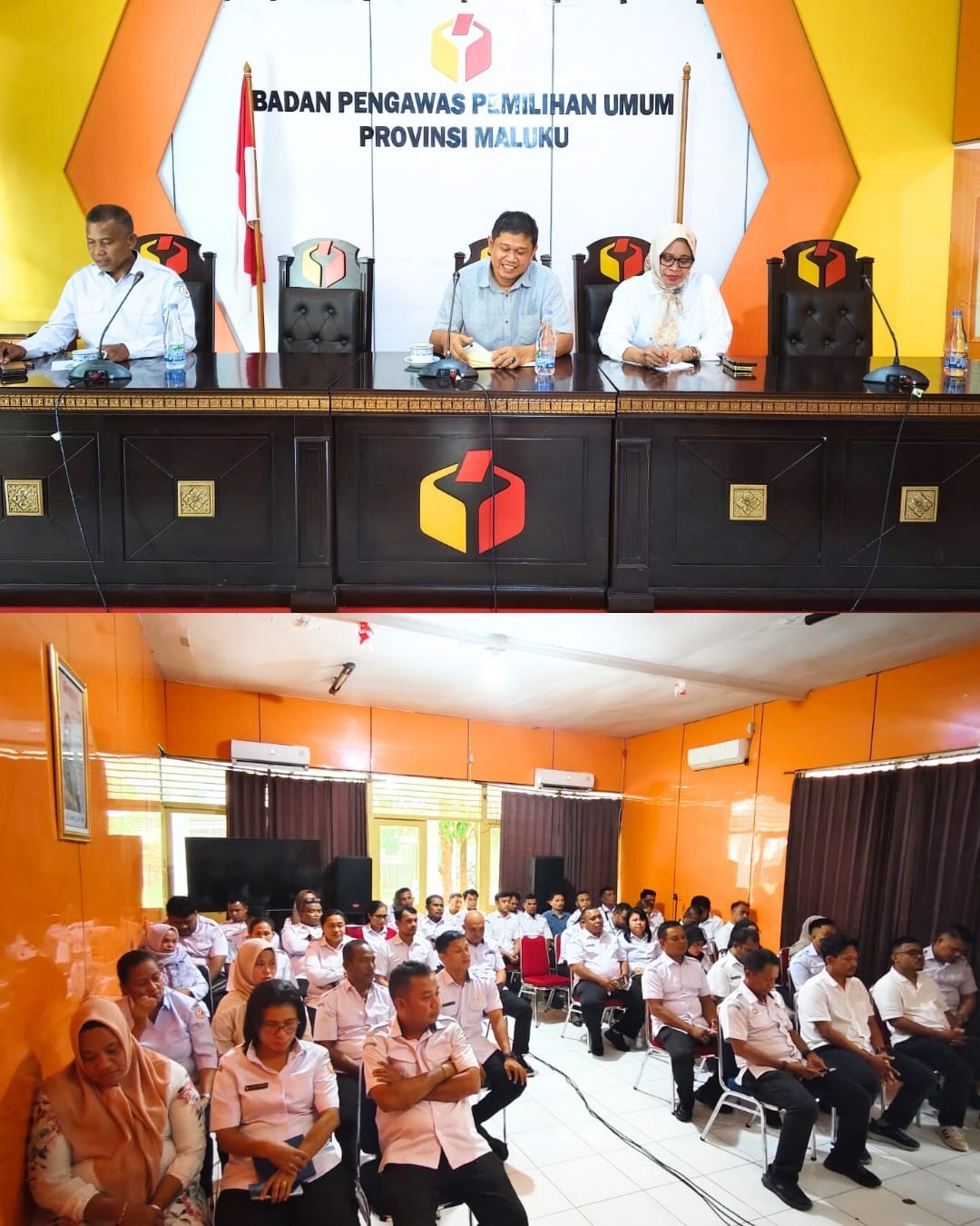 Rapat Perdana Pimpinan dan Staf Bawaslu Provinsi Maluku