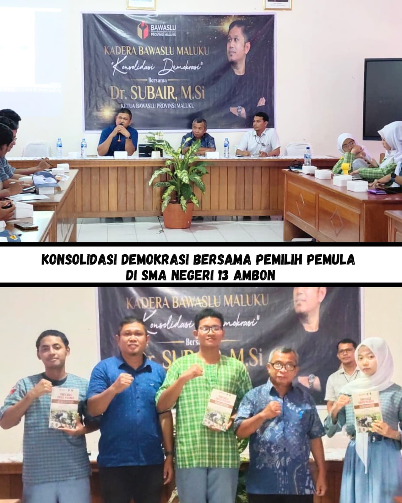 Kegiatan Konsolidasi Demokrasi bersama Pemilih Pemula, Kamis (23/04/26) bertempat di Aula SMA Negeri 13 Ambon.