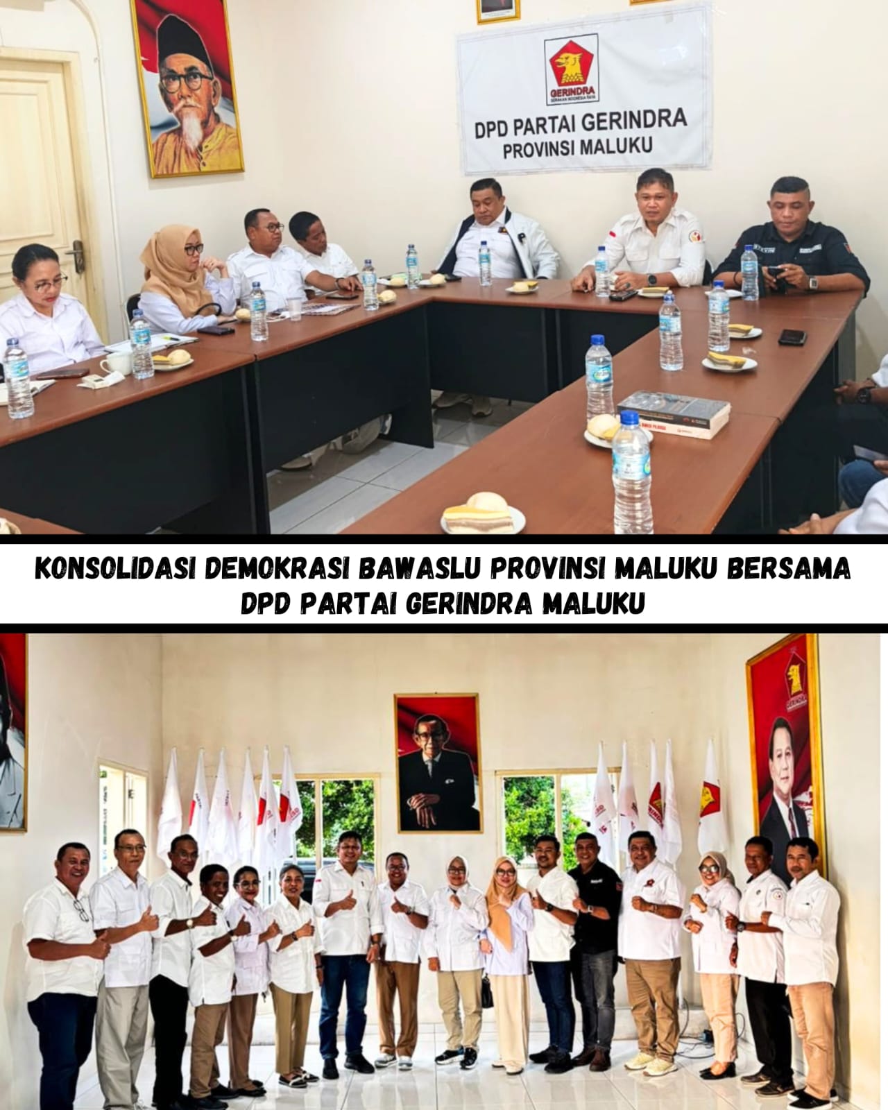 Konsolidasi Demokrasi Bawaslu Maluku bersama Partai Gerindra di Kantor DPD Partai Gerindra Maluku, Rabu (17/06/2026).