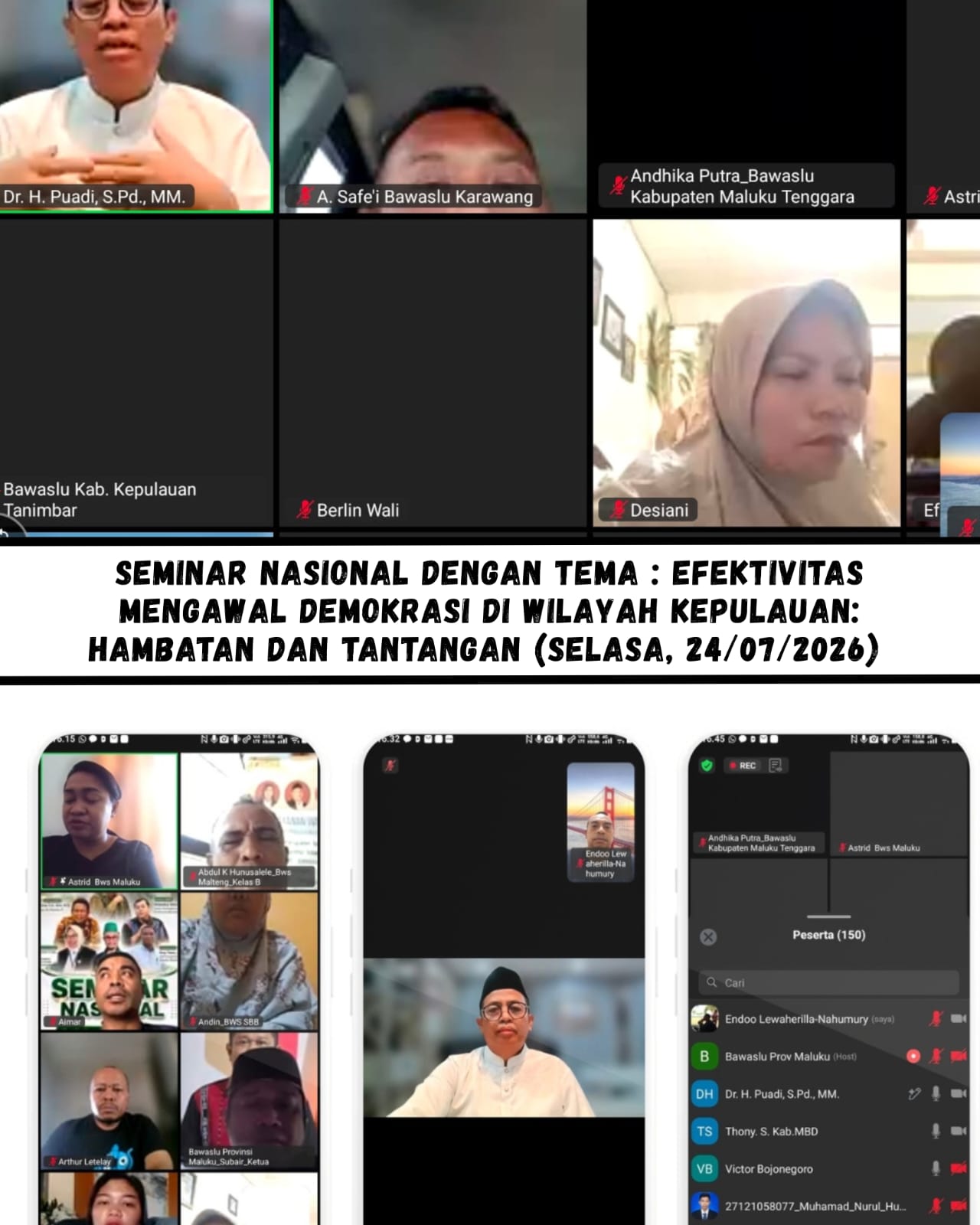 Badan Pengawas Pemilihan Umum (Bawaslu) Provinsi Maluku bersama Himpunan Mahasiswa Islam (HMI) Cabang Jakarta Raya menggelar diskusi bertajuk "Efektivitas Mengawal Demokrasi di Wilayah Kepulauan: Hambatan dan Tantangan", Jumat (24/07/2026).