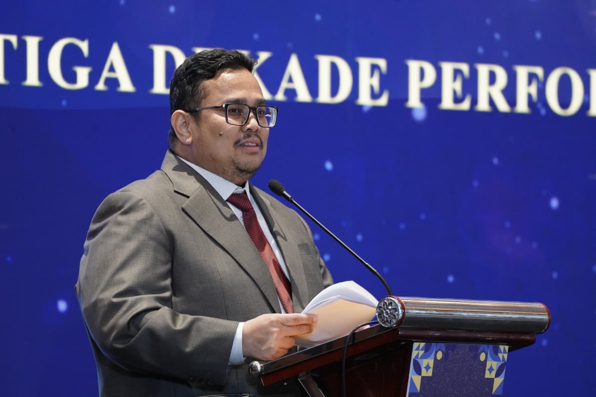 Ketua Bawaslu Rahmat Bagja dalam Pembukaan Konferensi Hukum Tata Negara ke-9 di Jakarta, Minggu malam, (13/9/2026).