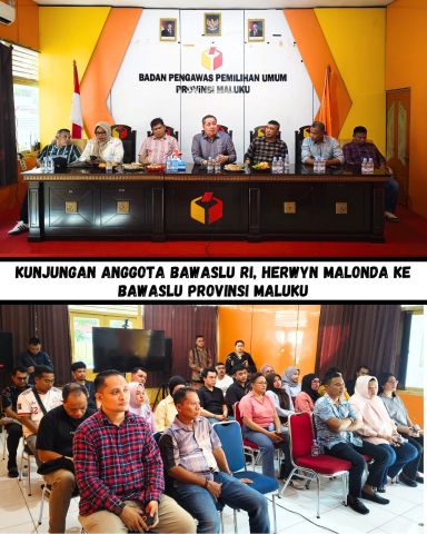 Anggota Bawaslu Republik Indonesia, Herwyn J. H. Malonda, melakukan kunjungan kerja ke Bawaslu Provinsi Maluku, Sabtu (11/07/2026).
