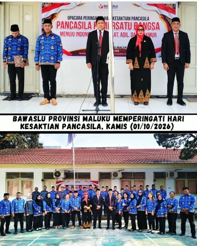 Bawaslu Provinsi Maluku Memperingati Hari Kesaktian Pancasila, Kamis (01/10/2026)