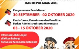 Bawaslu Maluku : Syarat Menjadi Pengawas TPS pada Pilkada 2020.