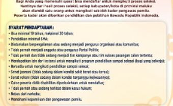 Bawaslu Provinsi Maluku Membuka Sekolah Kader Pengawasan Pemilu Partisipatif