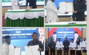 Teken MoU Bersama, Bawaslu Maluku Gandeng Kanwil Kemenag Sebagai Pengawas Partisipatif Pemilu 2024