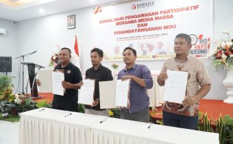 Sepakat Teken MoU, Bawaslu Maluku Ajak Media dan OKP Awasi Pemilu