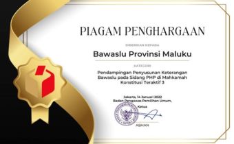 Bawaslu Maluku Raih Penghargaan Pendampingan Penyusunan Keterangan Sidang PHP di MK