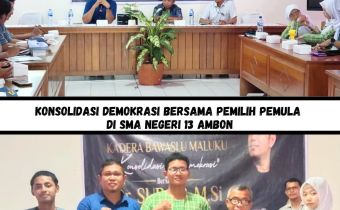 Kegiatan Konsolidasi Demokrasi bersama Pemilih Pemula, Kamis (23/04/26) bertempat di Aula SMA Negeri 13 Ambon.