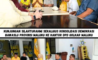 Bawaslu Provinsi Maluku melakukan kunjungan sekaligus konsolidasi demokrasi ke Kantor Partai Golkar Maluku, Kamis (28/5/2026).