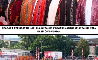 Ketua Bawaslu Provinsi Maluku, Subair, menghadiri Upacara Peringatan Hari Ulang Tahun (HUT) ke-81 Provinsi Maluku yang berlangsung khidmat di Lapangan Merdeka Ambon, Rabu (19/08/2026).