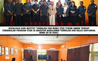 Bawaslu Provinsi Maluku menerima Sosialisasi dari Institut Teknologi Dan Bisnis (ITB) STIKOM Ambon terkait pengenalan Program Studi S2 Magister Manajemen Teknologi dan kelas karyawan, Senin (12/10/2026).
