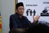 Anggota Bawaslu, Puadi, saat membuka kegiatan Bawaslu Campus Connect bertema "Generasi Digital, Demokrasi Transparan" di Universitas Jayabaya, Selasa (4/8/2026).