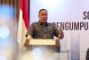 Anggota Bawaslu Herwyn JH Malonda saat membuka Sosialisasi Model Evaluasi dan Pengumpulan Data Pendukung Evaluasi IKP 2024 di Jakarta, Selasa (4/8/2026).